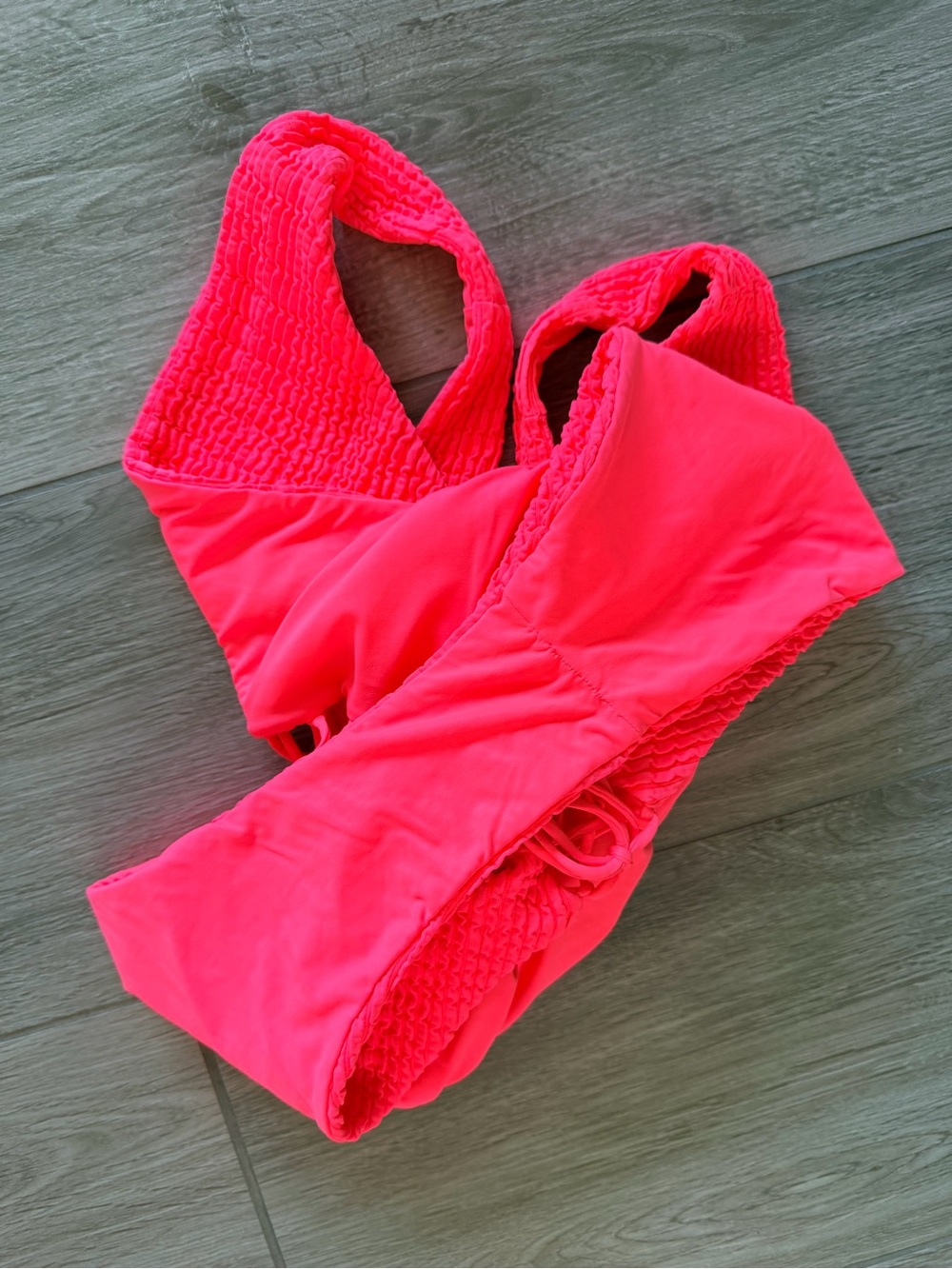 Luli Fama Hot Pink Textured One-Piece Swimsuit - Picture 3 of 3